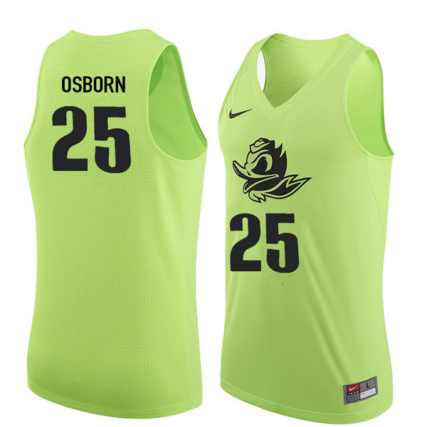 Men #25 Luke Osborn Oregon Ducks College Basketball Jerseys Sale-Electric Green